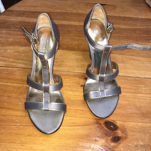 COACH TRIXY WEDGE SANDALS IN BLUISH GRAY SIZE 7.5